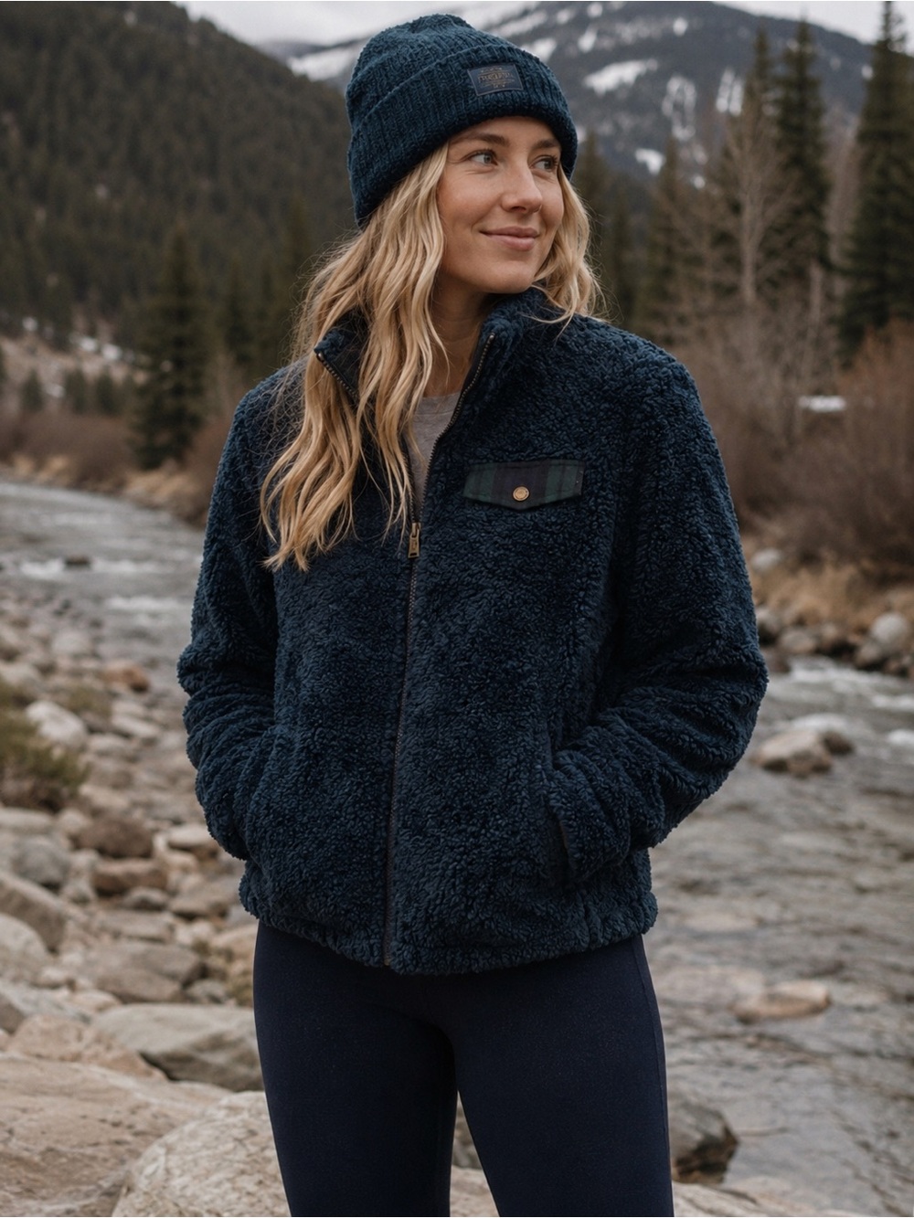PENDLETON Navy Deep Blue Sherpa Fleece Jacket | Western Outdoor Heritage